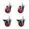 Service Caster 35 Inch Red Polyurethane 12 MM Threaded Stem Caster Set 2 Brakes SCC SCC-TS20S3514-PPUB-RED-M1215-2-PLB-2 - alternate 1